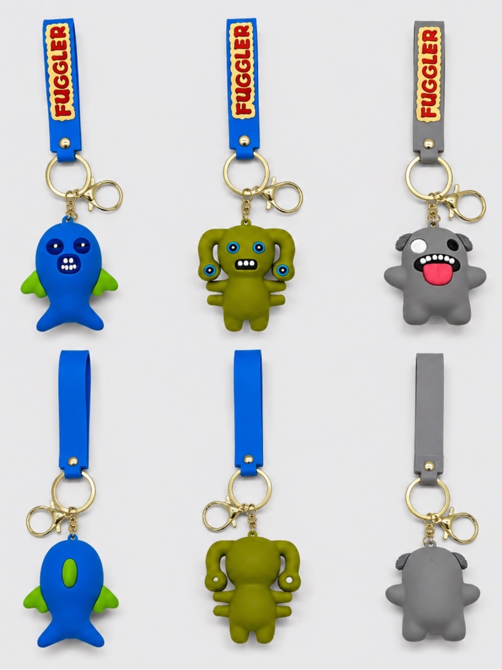 FUGGLER Olive Green Monster Key & Card Holder Keychain